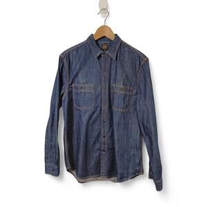 Industrie Casual Button Down Mens Denim Shirt sz Large